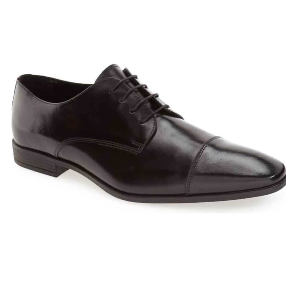The Rail Stark Cap Toe Derby Shoes Black Leather Men’s 13 (EU 46) Original Box